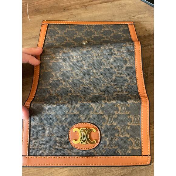 NWOT Designer C Brown & Gold Monogram Extra Storage Fashion Wallet - Picture 2 of 6